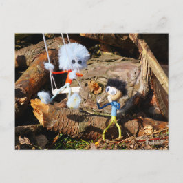 Cartão Postal Monster Fubby op schommel.