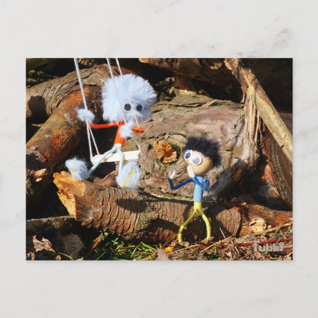 Cartão Postal Monster Fubby op schommel. (Frente)