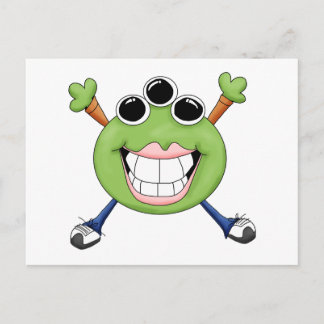 Cartão Postal Monster Mash Monstro Verde De Três Olhos