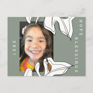 Cartão Postal Monstera Botânica das Formas Orgânicas dos Anos no