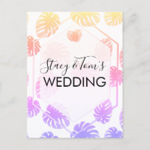 Monstera Colorida Desenho à Mão Botânica Casamento