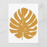 Monstera Leaf Nature Desenho em Amarelo de Mostard