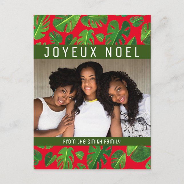 Cartão Postal Monstera Leaf Tropical Green Patterno FOTO PERSONA (Frente)