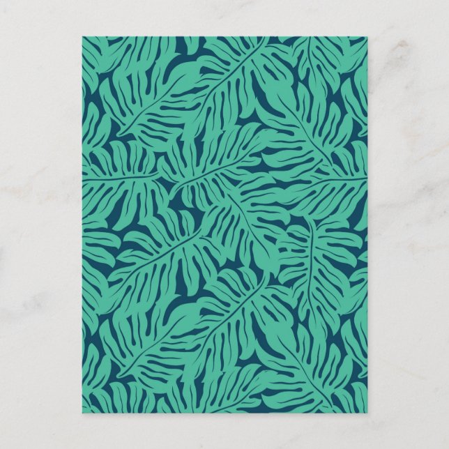 Cartão Postal Monstera Tropical Leaf Pattern (Frente)
