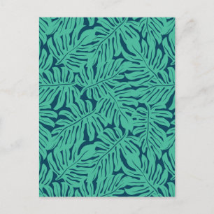 Cartão Postal Monstera Tropical Leaf Pattern