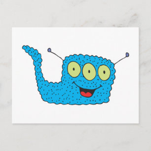 Cartão Postal monstro azul feliz