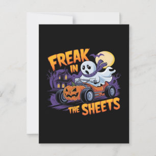 CARTÃO POSTAL MONSTRO DE HALLOWEEN NA LENÇOL