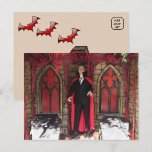Cartão Postal Monstro do Vampiro / Cartão-postal do Halloween