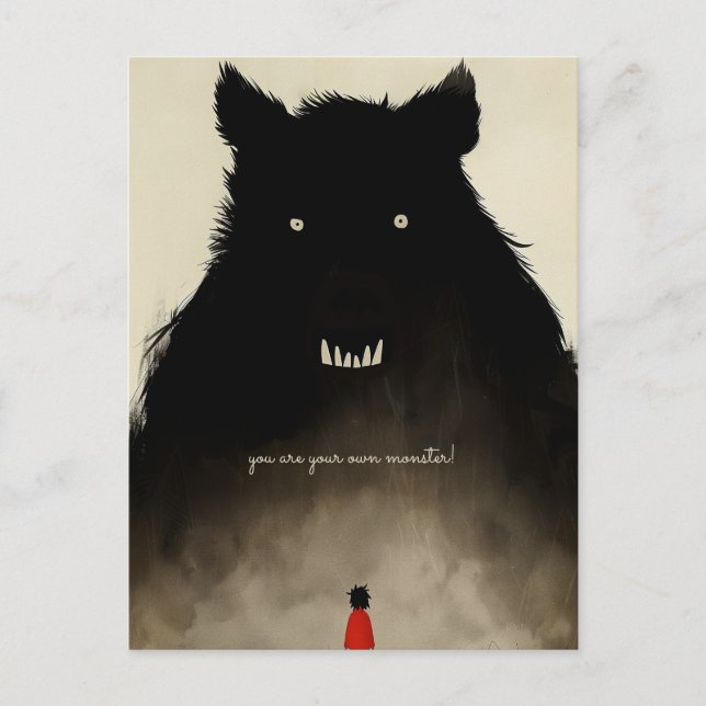 Cartão Postal Monstro e Criança (Frente)