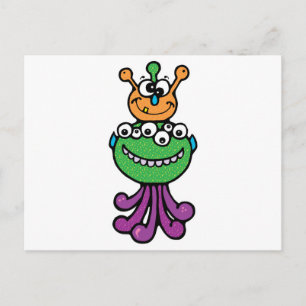 Cartão Postal monstro engraçado