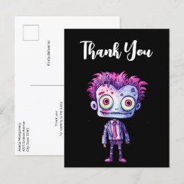 Cartão Postal Monstro engraçado de Frankenstein Ação de Graças d