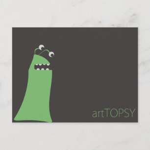 Cartão Postal Monstro Olhado Verde