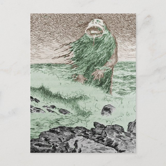 Cartão Postal Monstro Saindo da Água (Frente)