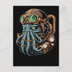 Cartão Postal monstro steampunk Cthulhu