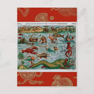 Cartão Postal Monstros do Mar Vintage