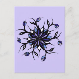 Cartão Postal Monstros E Dentes De Mandala Floral Gótica