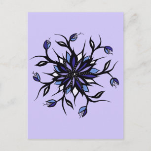 Cartão Postal Monstros E Dentes De Mandala Floral Gótica