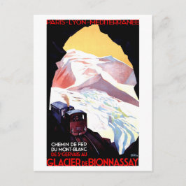 Cartão Postal Mont Blanc, montanha França, viagem ferroviária vi