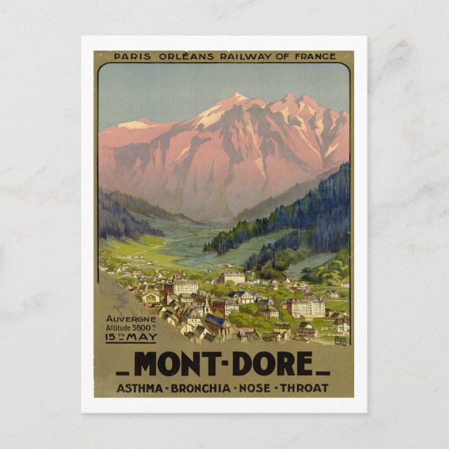 Cartão Postal Mont Dore - França (Frente)
