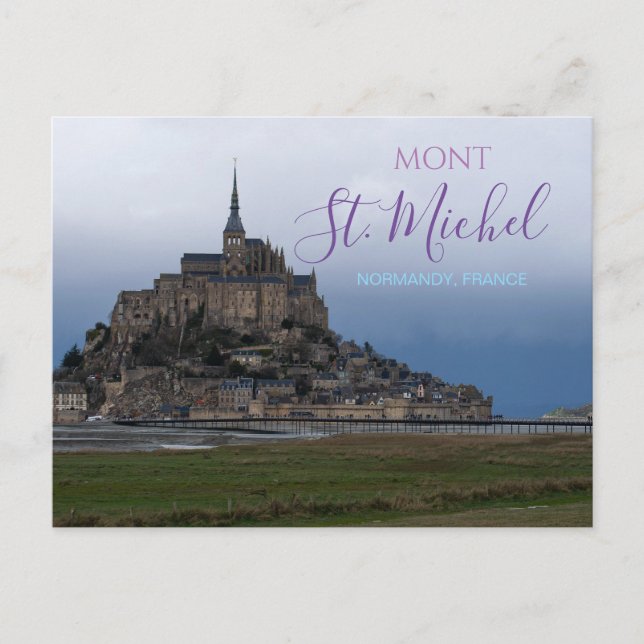 Cartão Postal Mont Rua Michel France Postcard Fortaleza Normandy (Frente)