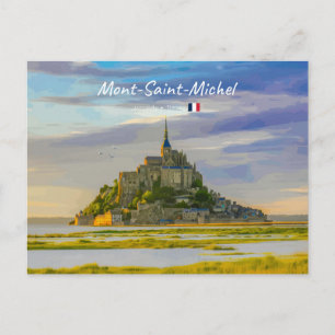 Cartão Postal Mont-Saint-Michel, França - Abadia Medieval