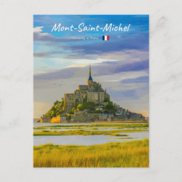 Cartão Postal Mont-Saint-Michel, França - Abadia Medieval