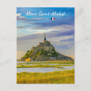 Cartão Postal Mont-Saint-Michel, França - Abadia Medieval