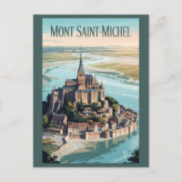 Mont-Saint-Michel França Ilustração Arte Viagem
