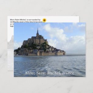 Cartão Postal Mont-Santo-Michel High Tide, Normandia, França -