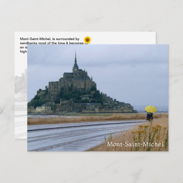 Cartão Postal Mont-Santo-Michel Rainy Day, Normandia, França - (Frente/Verso)