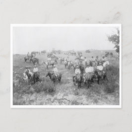 Cartão Postal Montagem de Garoto de Vaca