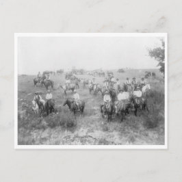 Cartão Postal Montagem de Garoto de Vaca