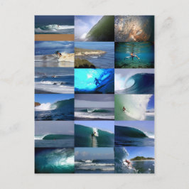 Cartão Postal Montagem de ondas de surf