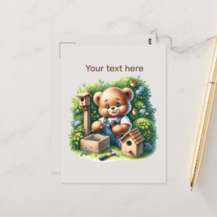 Cartão Postal Montagem de Urso Divertido personalizável