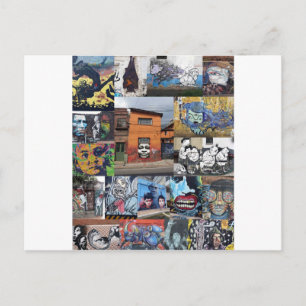Cartão Postal Montagem mural de arte de rua Bogota