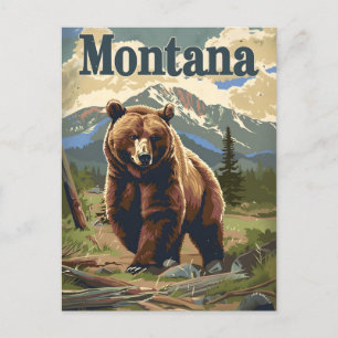 Cartão Postal Montana Brown Bear
