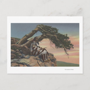 Cartão Postal Montana - Chefe Indiano no Parque Nacional Glacier