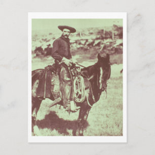Cartão Postal Montana Cowboy, c.1880 (foto b/c)