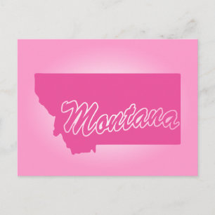 Cartão postal Montana de estado rosa