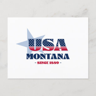 Cartão Postal Montana em Red, White e Blue Postcard