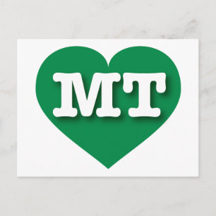 Cartão Postal Montana Green Heart - Eu adoro MT