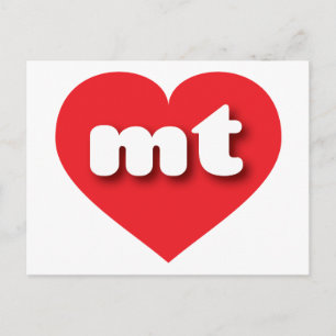 Cartão Postal Montana red Heart - Eu amo o Mt