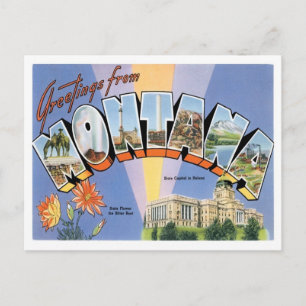 Cartão Postal Montana Saudações De Estados Unidos