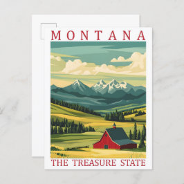 Cartão Postal Montana the Treasure State USA Viagem Place