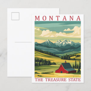 Cartão Postal Montana the Treasure State USA Viagem Place