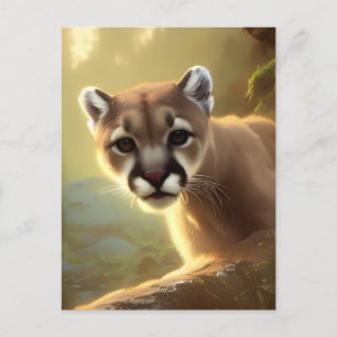 Cartão Postal Montanha Cougar Wildlife Retrato