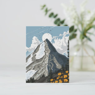 Cartão Postal Montanha da Suíça Coberto de Neve