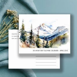 Cartão Postal Montanha de Esqui Telluride Colorado Aquarela Viag