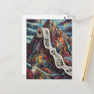 Cartão Postal Montanha de Papel Higiênico Surrealista