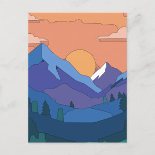 Cartão Postal Montanha Geométrica Sunset